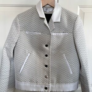 Carven White and Black Patterned Blazer